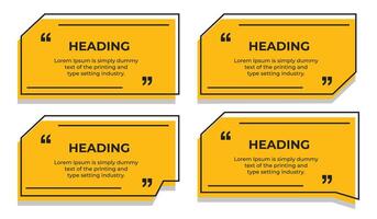 Heading or comment text frame minimal style with quote marks simple flat illustration vector