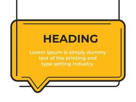 Heading or comment text frame simple flat banner template illustration vector