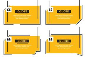 Quotation text box frame with quote marks in geometric shape template vector