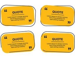 Quotation or Comment text box frame in different style with quote marks illustration set vector