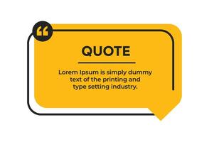 Simple Quote text box banner minimal style illustration template vector