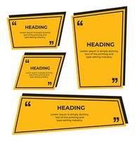 Heading or comment text frame with quote marks illustration vector