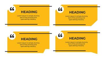 Heading or comment text frame minimal style with quote marks simple flat illustration vector
