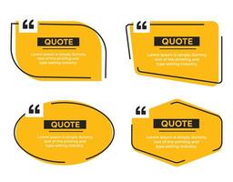 Quotation Mark Speech text box frame in geometric outline shapes set illustration vector