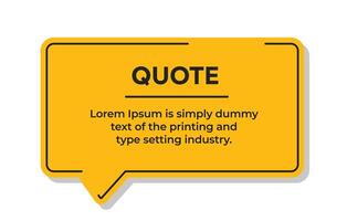Simple Quote text box banner minimal style illustration template vector