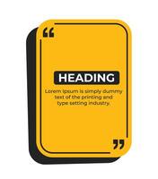 Heading or comment text frame with quote mark simple frame illustration vector
