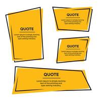 Quotation text frame in different geometric shapes box template set vector