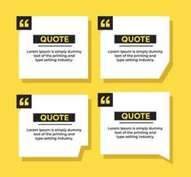 Simple flat quote box frame design with quote marks template vector