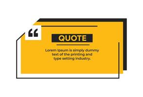 Quotation text box frame in geometric shape outline box template vector