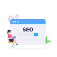 SEO Optimization, web analytics and seo marketing social media concept vector