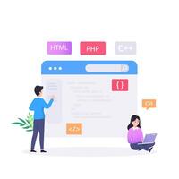Web development modern flat design concept. vector