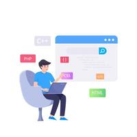 Web development modern flat design concept. vector