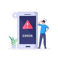 Modern flat illustration of verification failed and QR error vector
