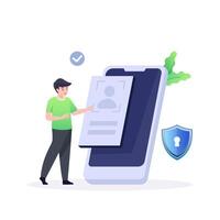 Verification pin code, security code message notification, two step authentication in control system for personal account vector