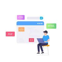Web development modern flat design concept. vector