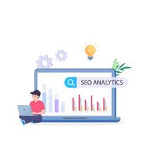 SEO Optimization, web analytics and seo marketing social media concept vector