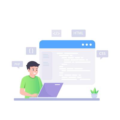 Web development modern flat design concept.