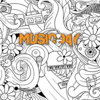Music Day in simple typography design with black white ornamental background for music event template or world music day campaign design vector