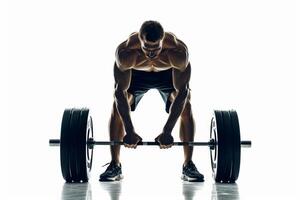 Man Squatting on Barbell photo