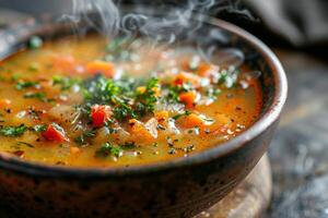 Steaming Bowl of Soup photo