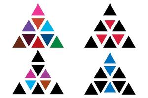 Simple triangle logo geometry shape in mathematics . vector