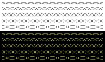 Wavy horizontal line divider border frame zig zag geometric shape. vector