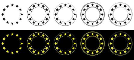 Star in circle icon, star in a round circular illustration. vector