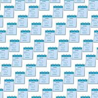 Calendar Pages with Sad Face and hand drawn inscription Blue Monday. Greeting backdrop design concept vector