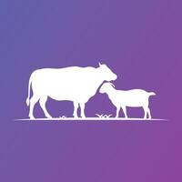 Sheep and cows on Eid al-Adha Holiday vector