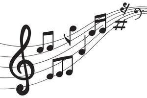 Musical note design element in doodle style vector