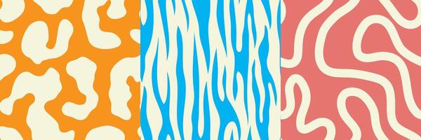 Set of abstract hand drawn decorative patterns. fabric design, seamless texture. Illustration vector