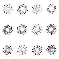 Set of circular geometric abstract dot symbols different shapes vector