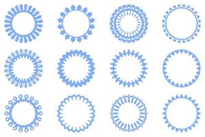 Decorative ornament frame set design vector
