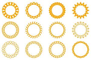 Decorative ornament frame set design vector