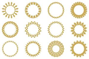 Decorative ornament frame set design vector