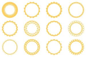 Decorative ornament frame set design vector