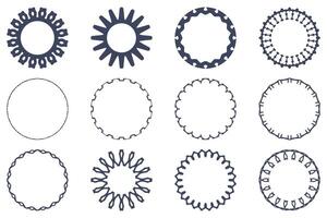 Decorative ornament frame set design vector