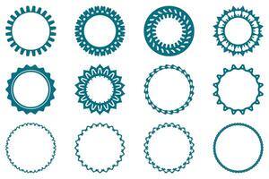 Decorative ornament frame set design vector