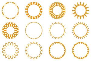 Decorative ornament frame set design vector