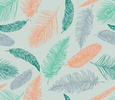 Pattern illustration of stylized dry leaves. Art in a relaxed style in free strokes. vector