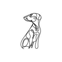 dog one line art, dog continuous line art, dog minimal line art design vector