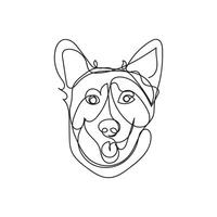 dog one line art, dog continuous line art, dog minimal line art design vector