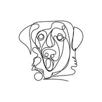 dog one line art, dog continuous line art, dog minimal line art design vector