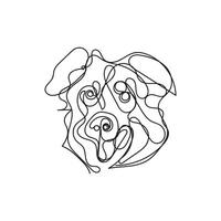 dog one line art, dog continuous line art, dog minimal line art design vector