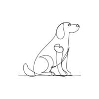 dog one line art design, logo design minimal design vector