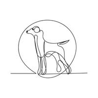 dog one line art design, logo design minimal design vector