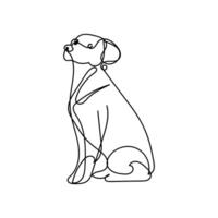 dog one line art design, logo design minimal design vector