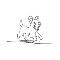 dog one line art, dog continuous line art, dog minimal line art design vector