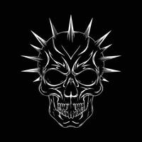 vintage skull illustration design vector