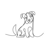 dog one line art design, logo design minimal design vector
